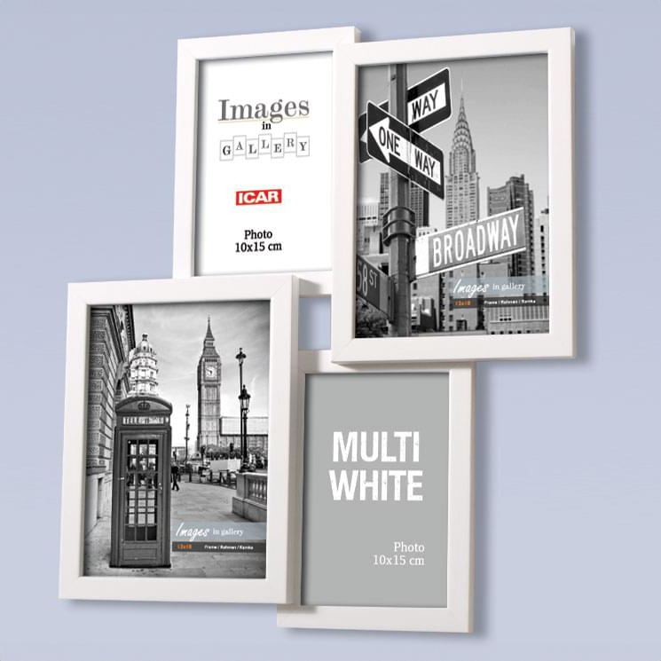 Holzrahmen Galerie MULTI WHITE 42 1 weiß