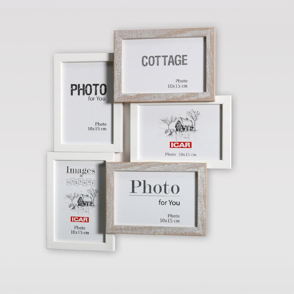 Holzrahmen Galerie MULTI COTTAGE 52 1,04 weiß - beige