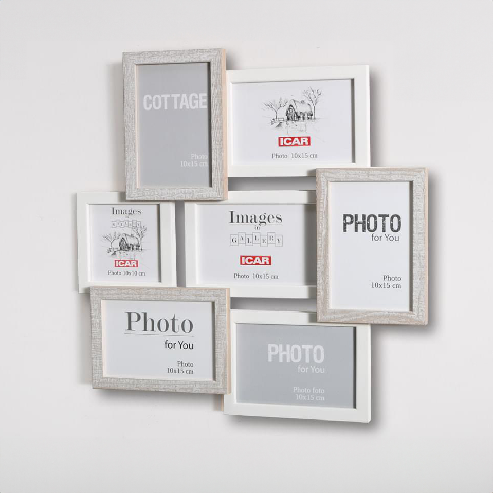 Holzrahmen Galerie MULTI COTTAGE 72 1,04 weiß - beige